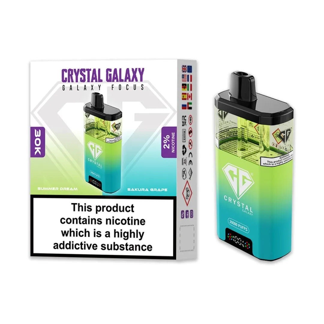 Box of 10 Crystal Galaxy Focus 30K Puffs